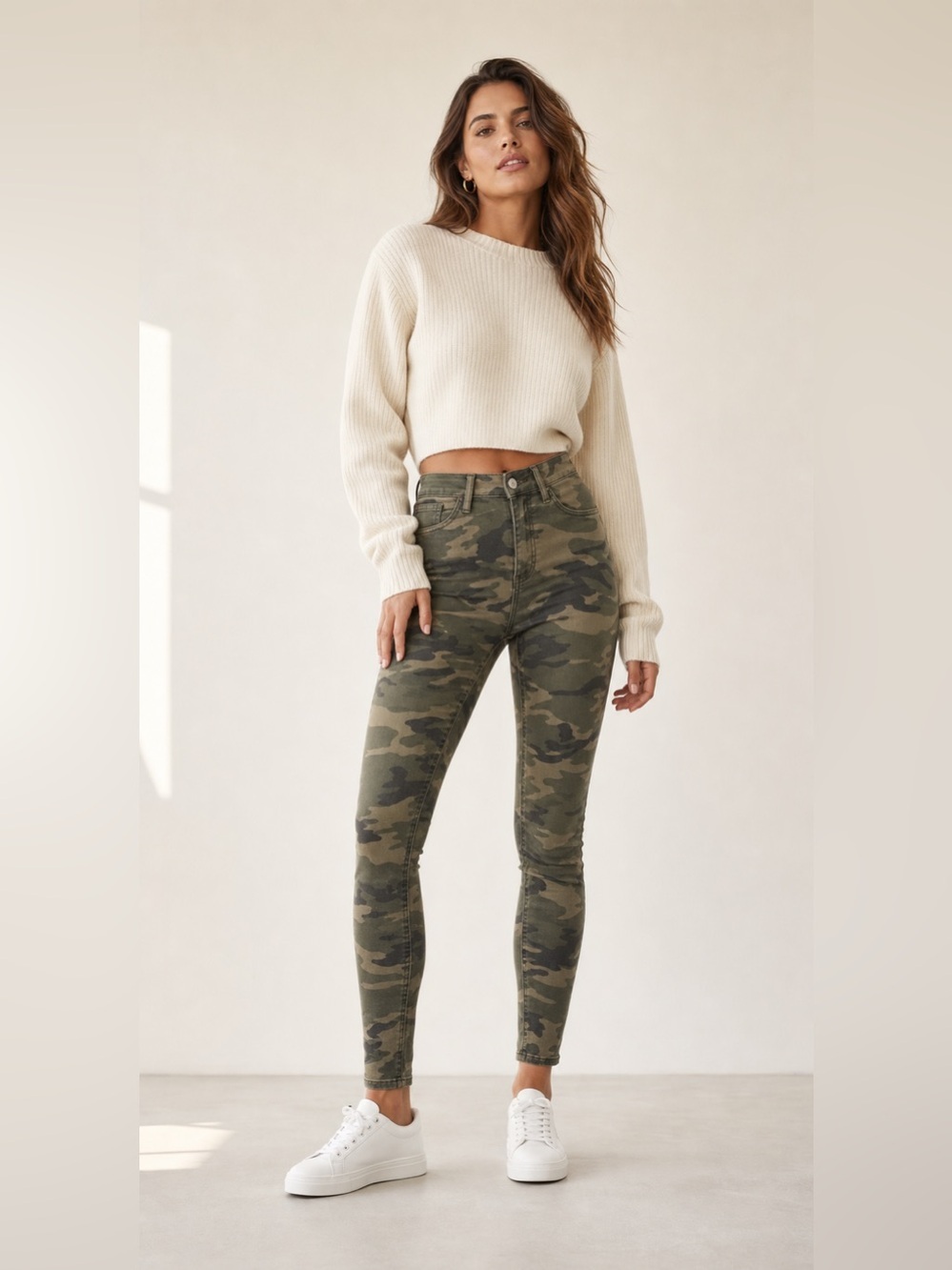 Good American Camo Skinny Stretch Jeans Sz 4/27 High Rise Khloe K